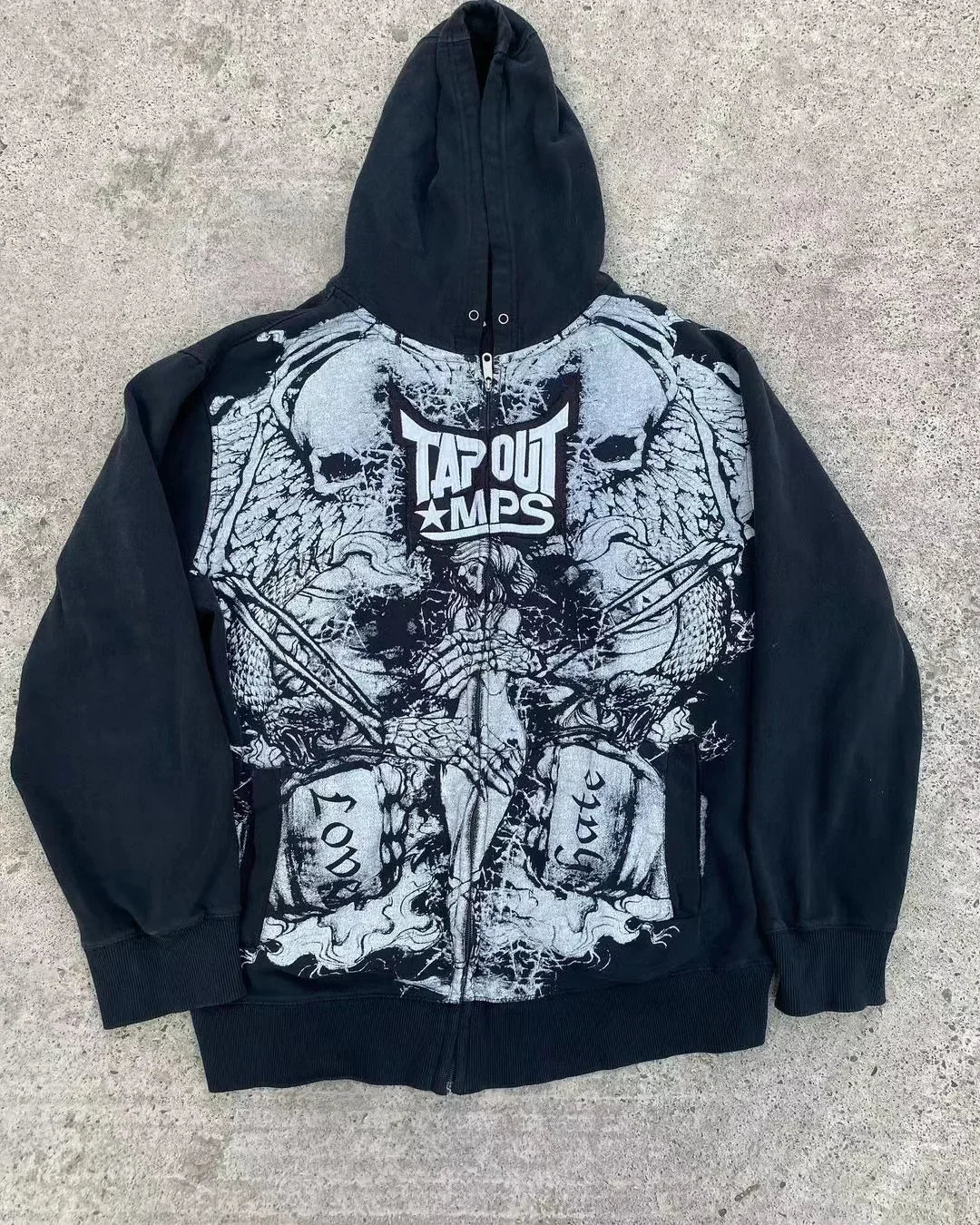 Skull Retro Zipper Hoodie black 4 / S