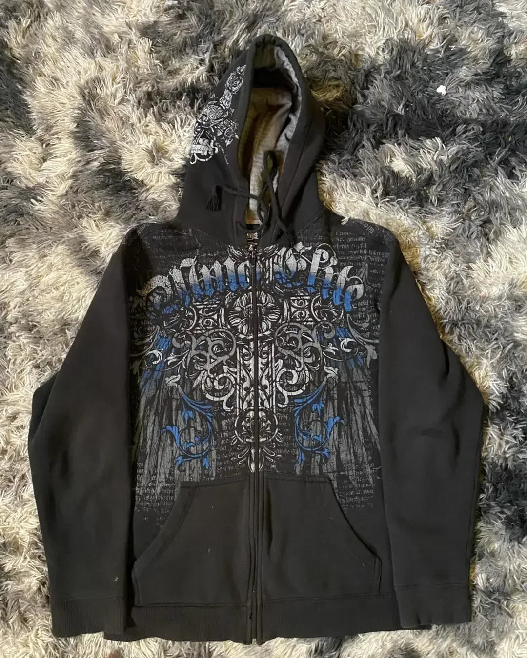 Retro Punk Fall Hoodie black 3 / S