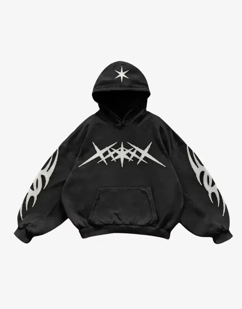 Retro Punk Fall Hoodie black 7 / S