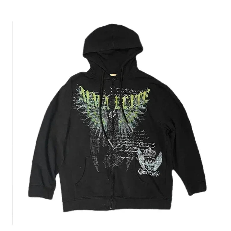 Retro Punk Fall Hoodie black 13 / S
