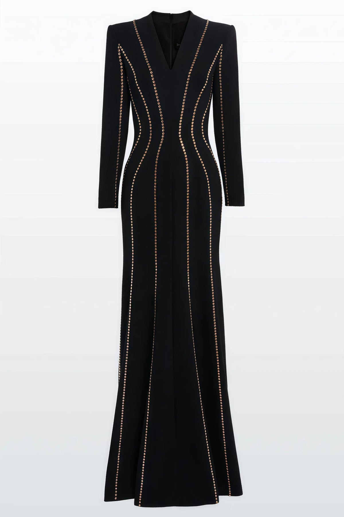 Luxrtp Black Rhinestone Maxi Dress - View 3
