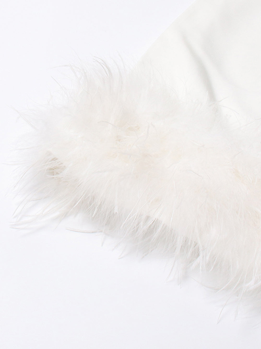 Sleeveless Crew Neck Feather Trim Midi Dress - View 7
