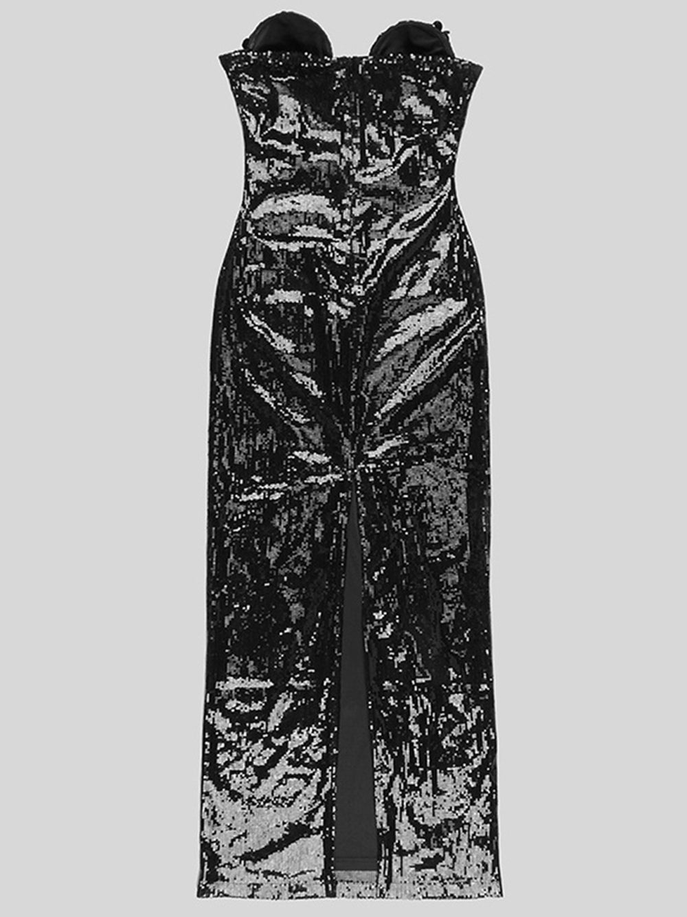 Sequin Strapless Sweetheart Corset 3D Floral Bodycon Maxi Gown - View 12