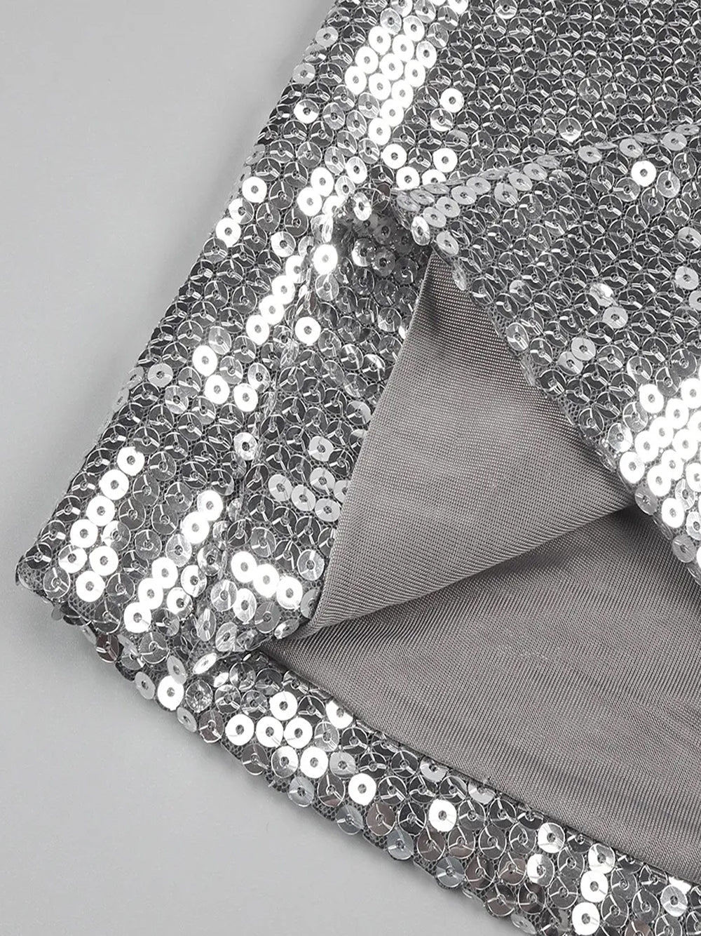 Sequin Halter Keyhole Cut Out Cross Back Asymmetric Hem Mini Dress - View 6