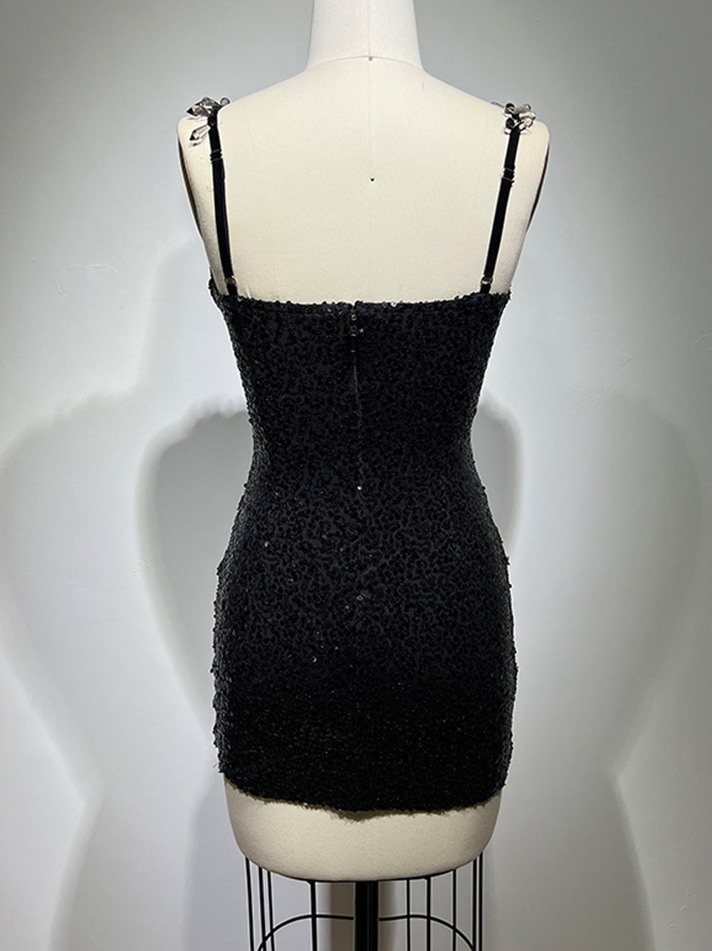 Sequin Deep V-Neck Sheer Corset Bodycon Mini Dress - View 10