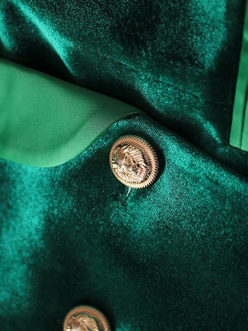 Velvet Satin Lapel Double Breasted Deep V-Neck Blazer Mini Dress - View 11