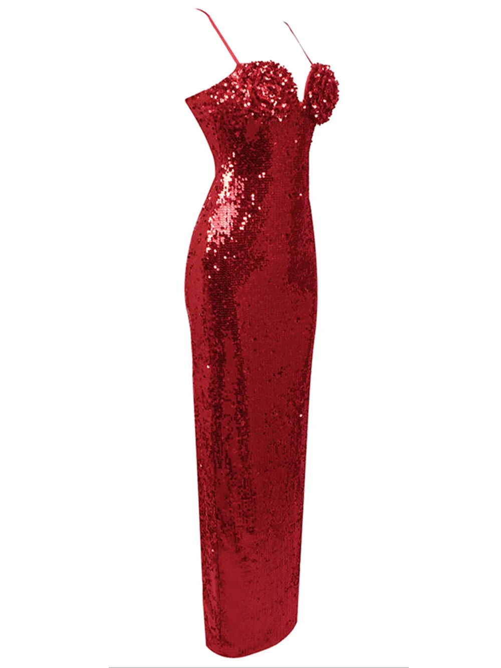 Chiffon Spaghetti Strap Ruched Waist Maxi Dress - View 8