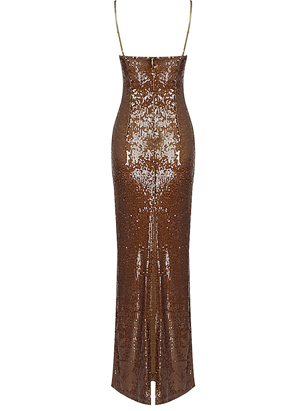 Sequin Spaghetti Strap Sweetheart Rosette Applique Mermaid Gown - View 2