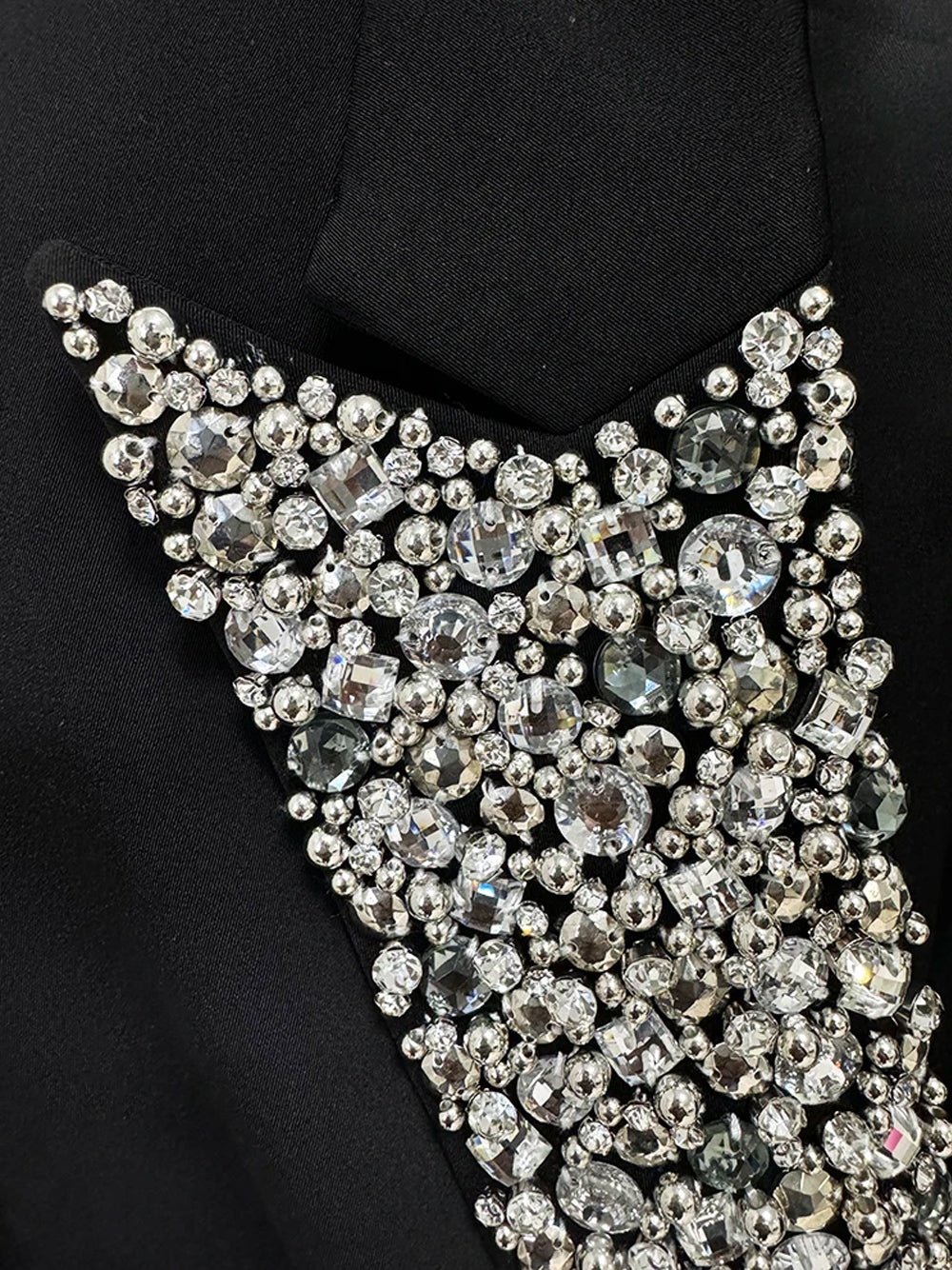 Rhinestone Crystal Embellished Double Breasted Blazer Mini Dress - View 8