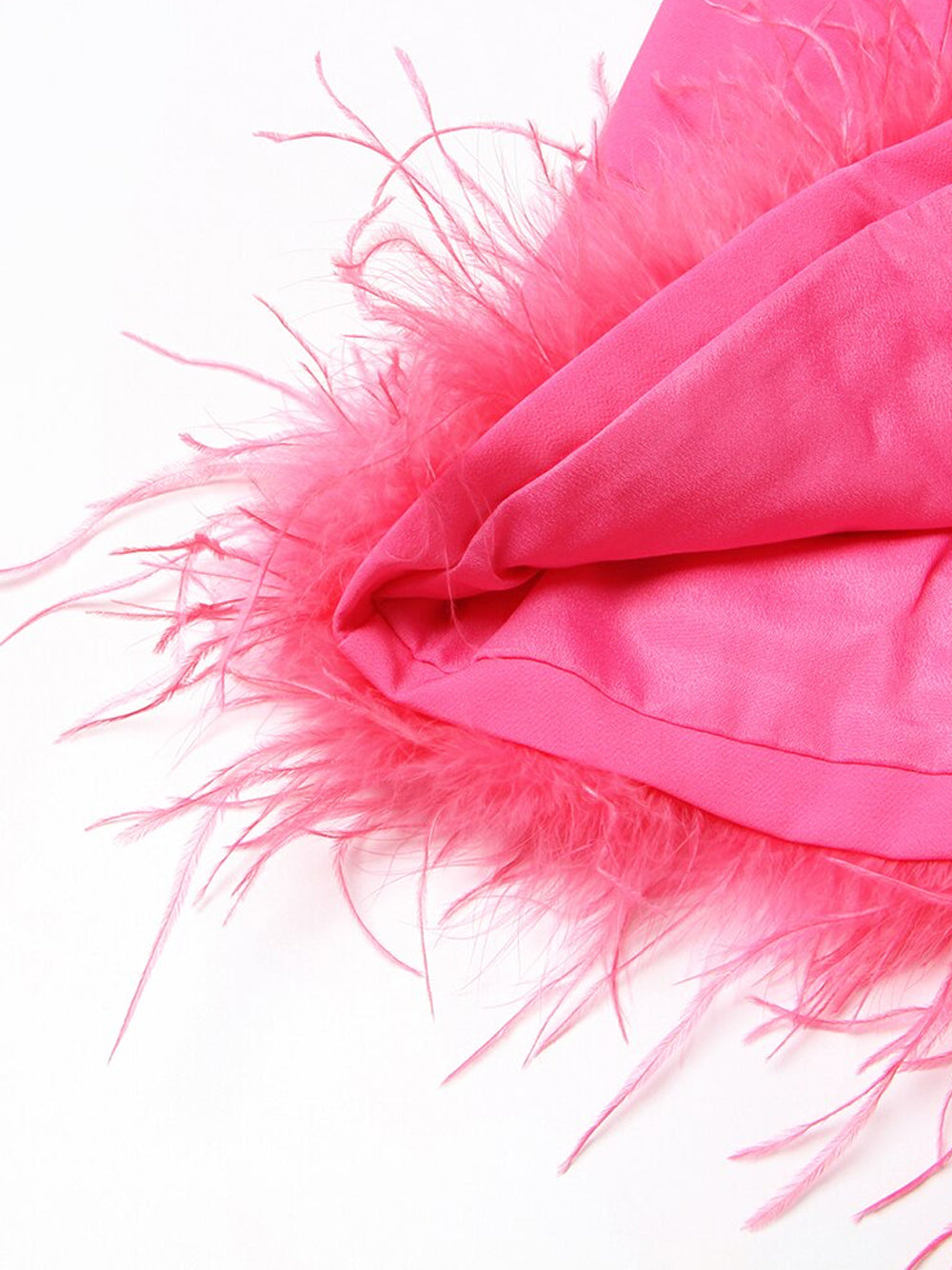 Mock Neck Sleeveless Feather Trim Hem Shift Mini Dress - View 5