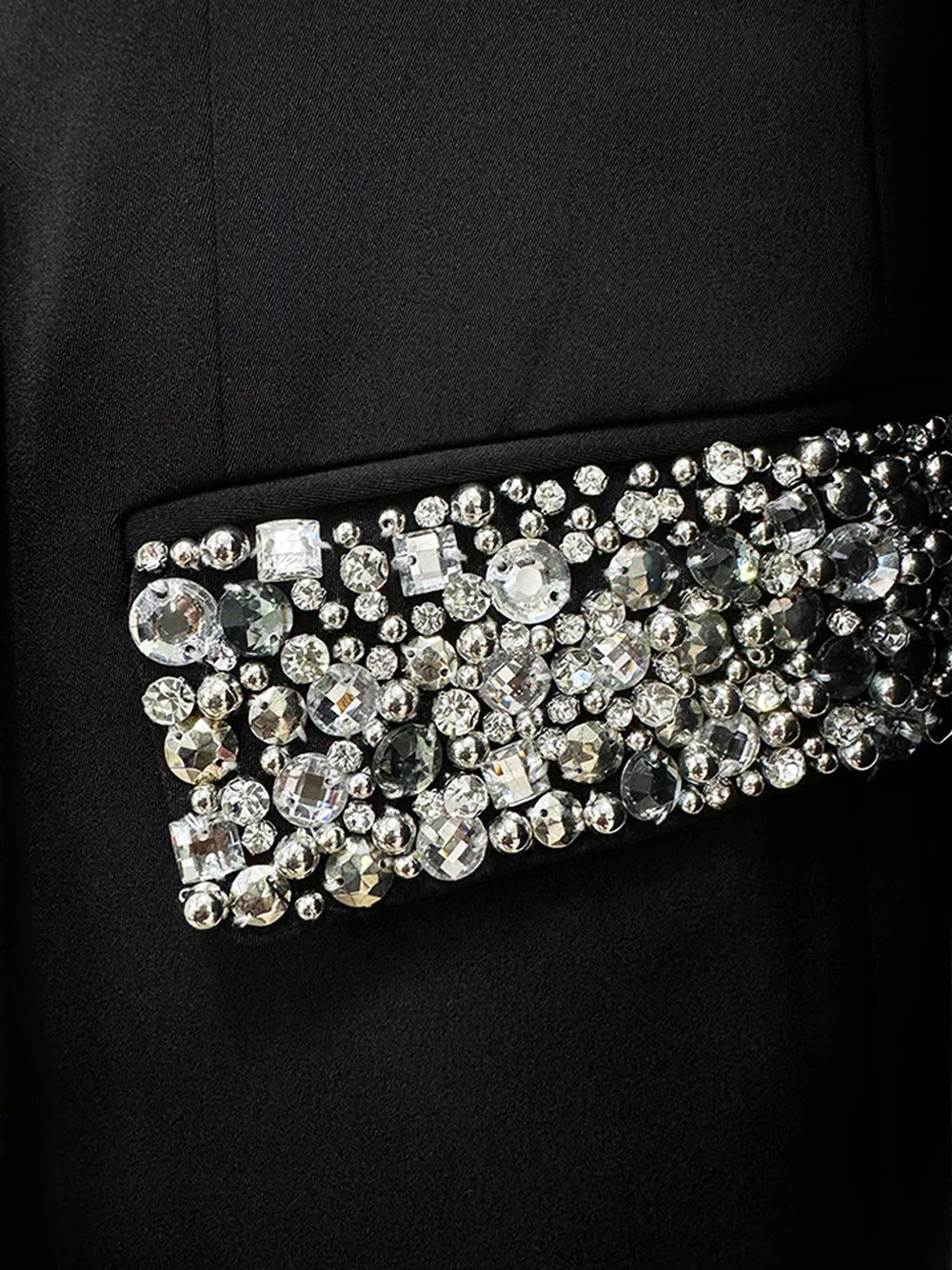 Rhinestone Crystal Embellished Double Breasted Blazer Mini Dress - View 10