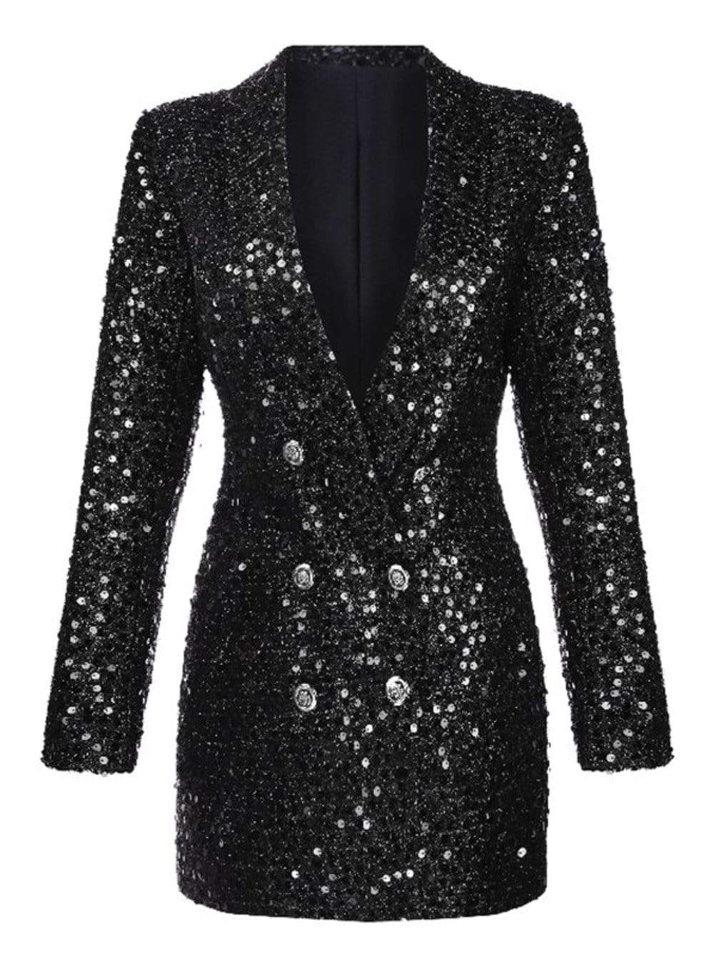 Sequin Blazer Style Bodycon Dress - View 7