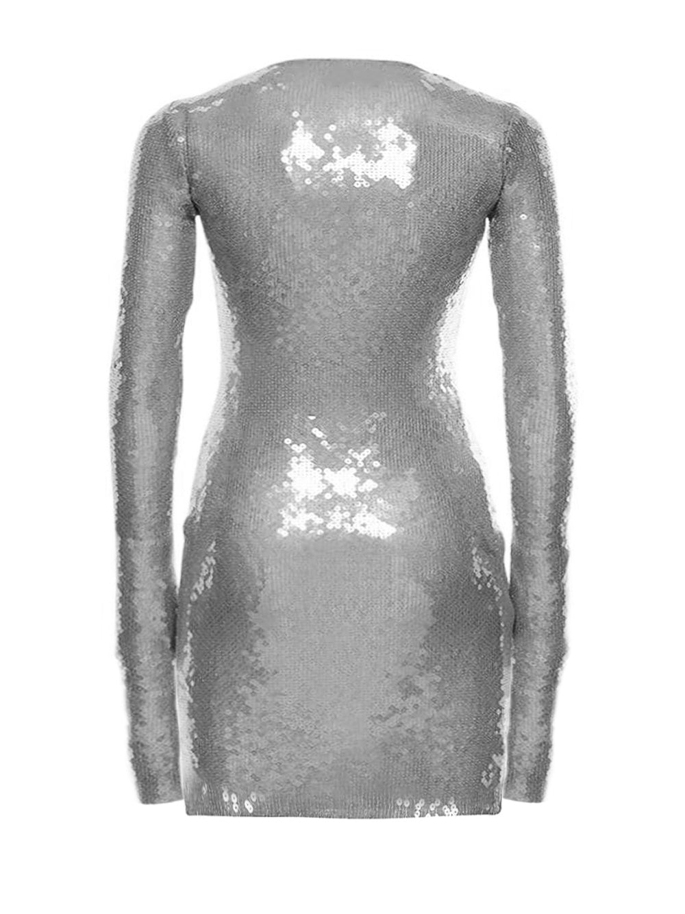 Sequin Deep V-Neck Long Sleeve Bodycon Mini Dress - View 7