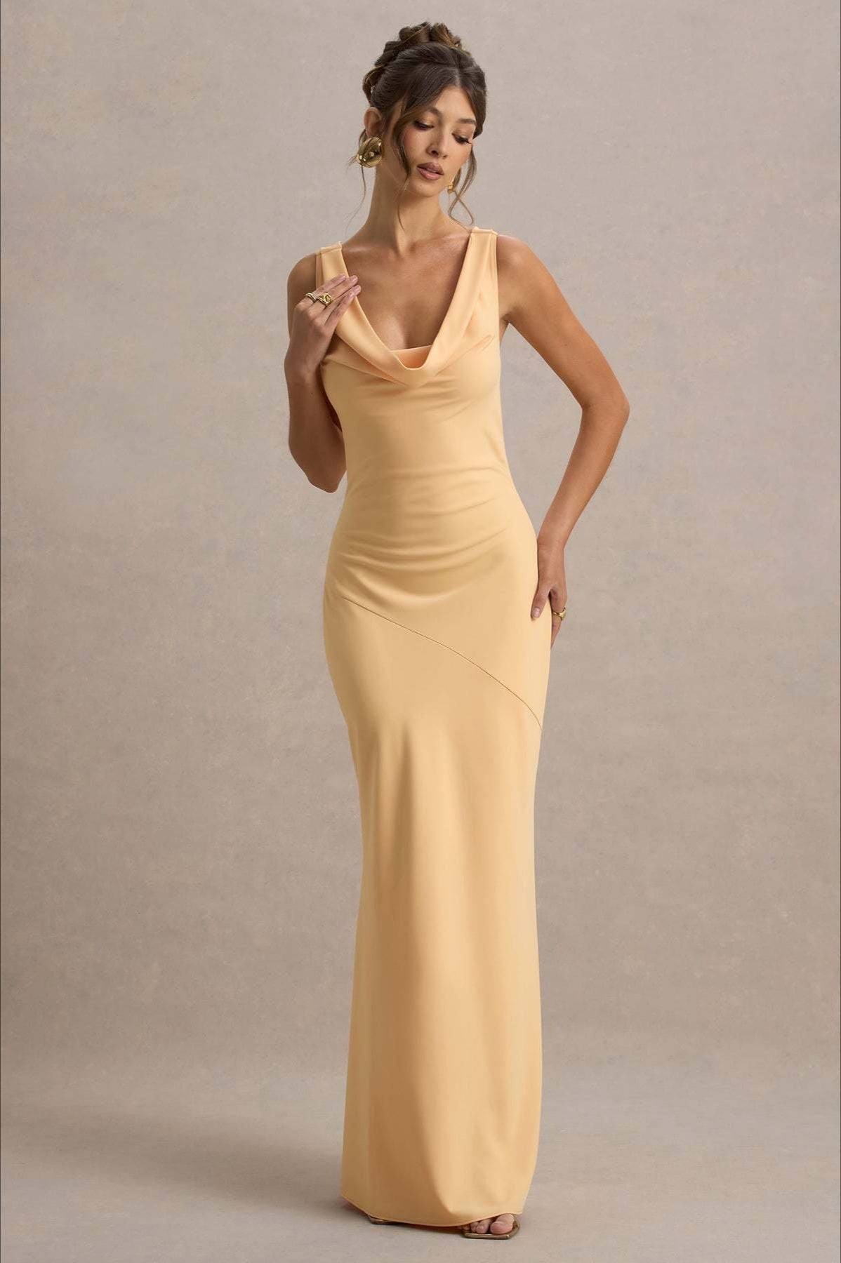 Elegant Satin Mermaid Backless Bodycon Dress - View 9