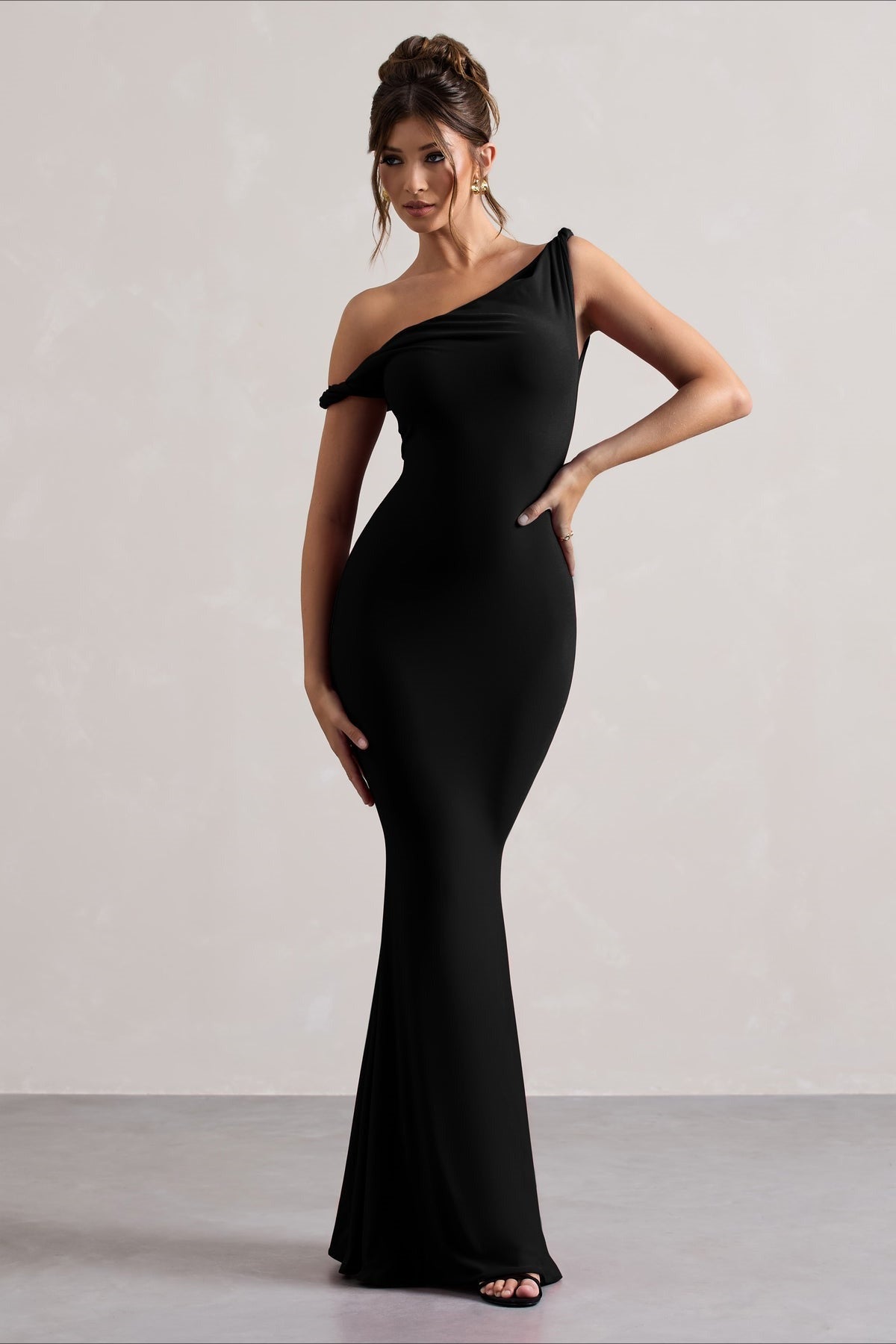 One Shoulder Bodycon Mermaid Maxi Dress - View 2