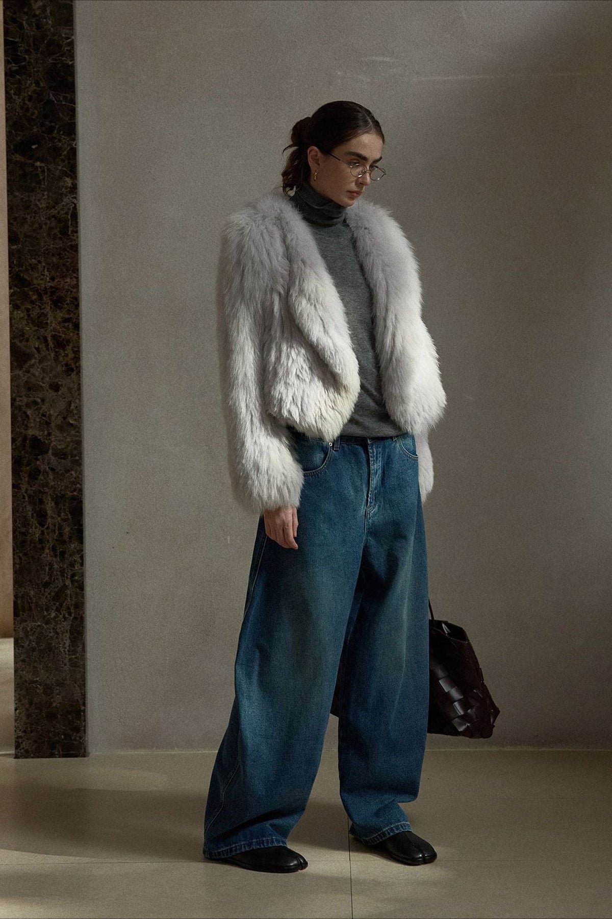 Cotton Feel Fleece Lined Cropped Jeans