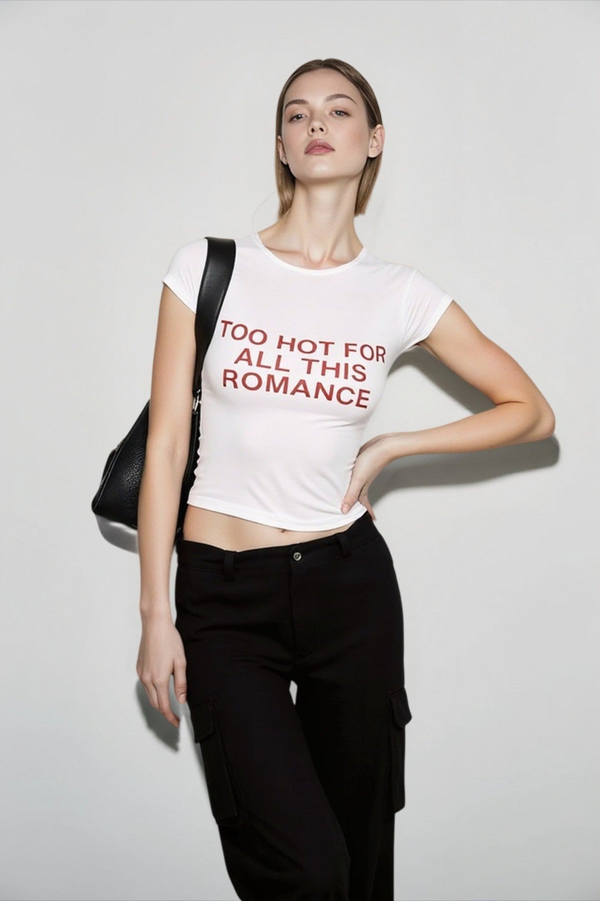 Contrast Letter Print Cropped Top
