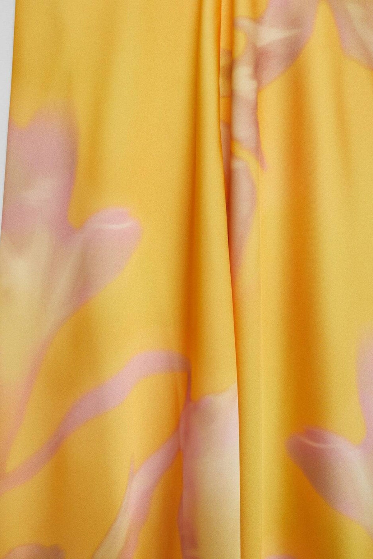 Satin Halter Neck Floral Bias Cut Slip Maxi Dress in Yellow - View 7
