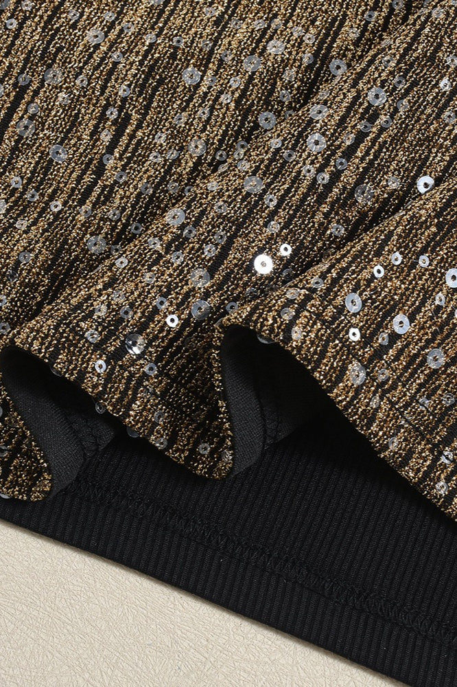 Sequin Strapless Bodycon Mini Party Dress in Tan - View 4