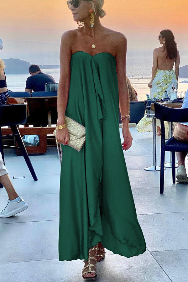 Norma Morning Grace Off Shoulder Satin Bouquet Party Maxi Dress - View 4