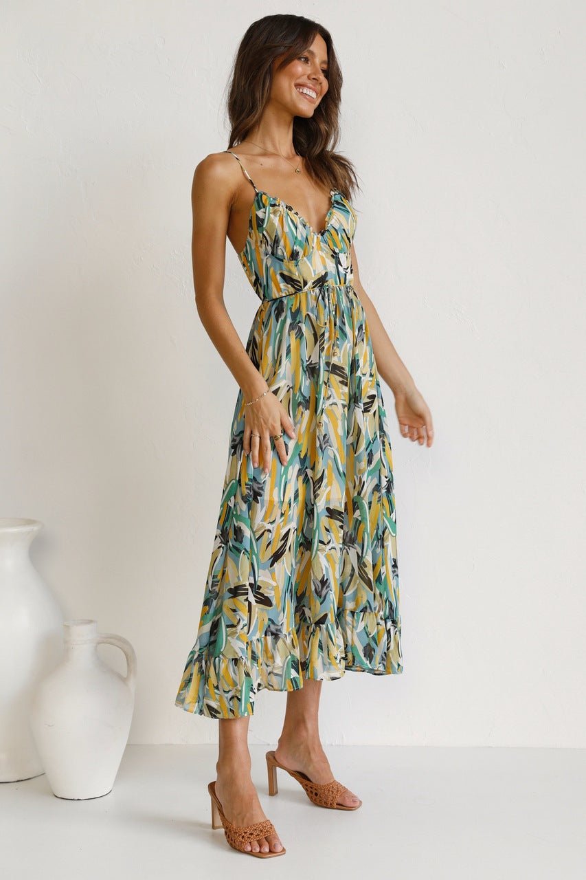 Fabiola Printed Midi Summer Dress - View 5