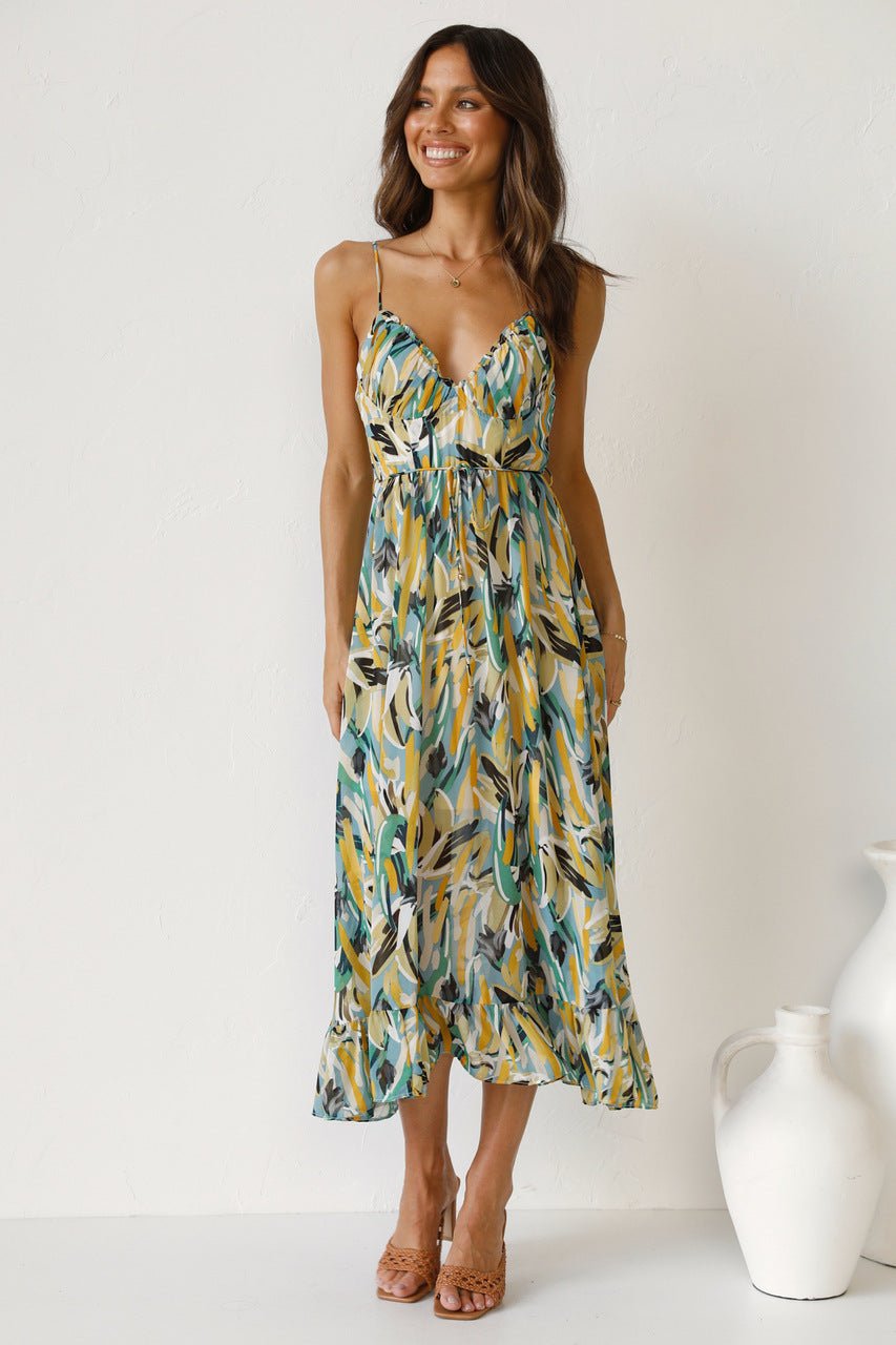 Fabiola Printed Midi Summer Dress - View 7