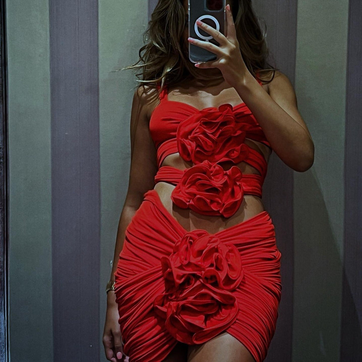 Happiest Cutout Embellished Ruched Mini Dress - View 6
