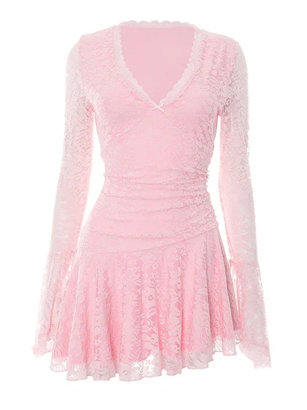Aspen Lace Mini Dress in White - View 8