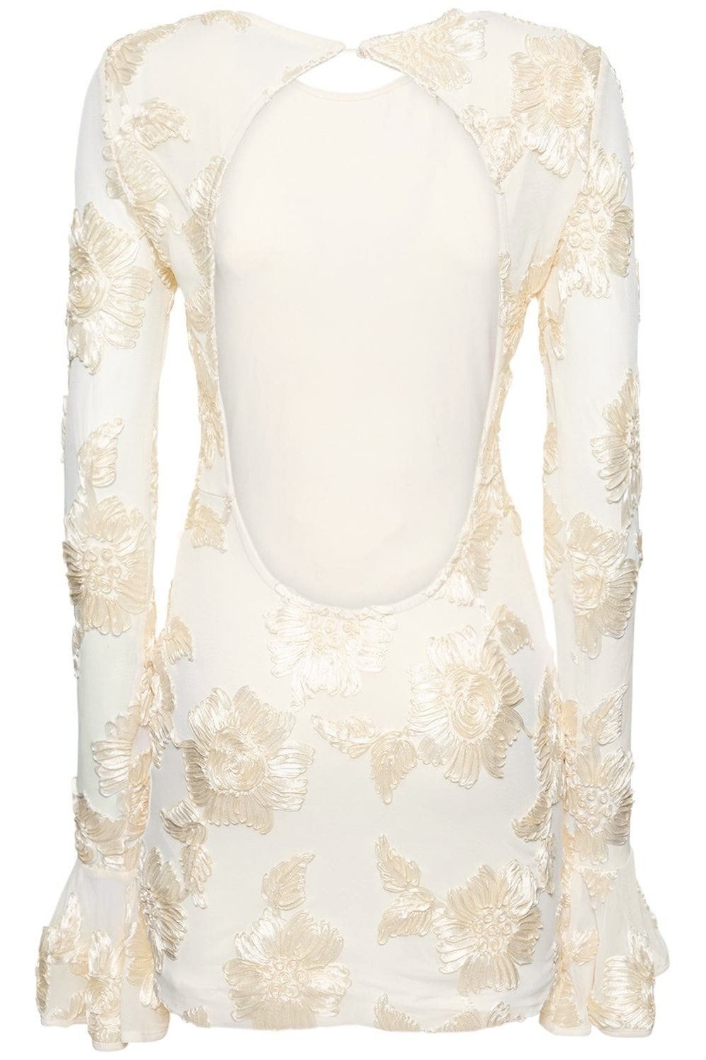 Norma Chic Backless Embroidered Mesh Mini Dress Silhouette Collection - View 5