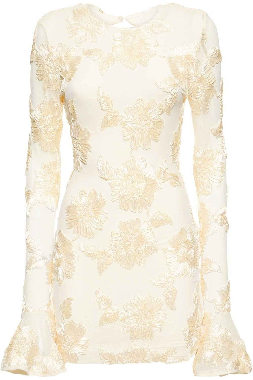 Norma Chic Backless Embroidered Mesh Mini Dress Silhouette Collection - View 4