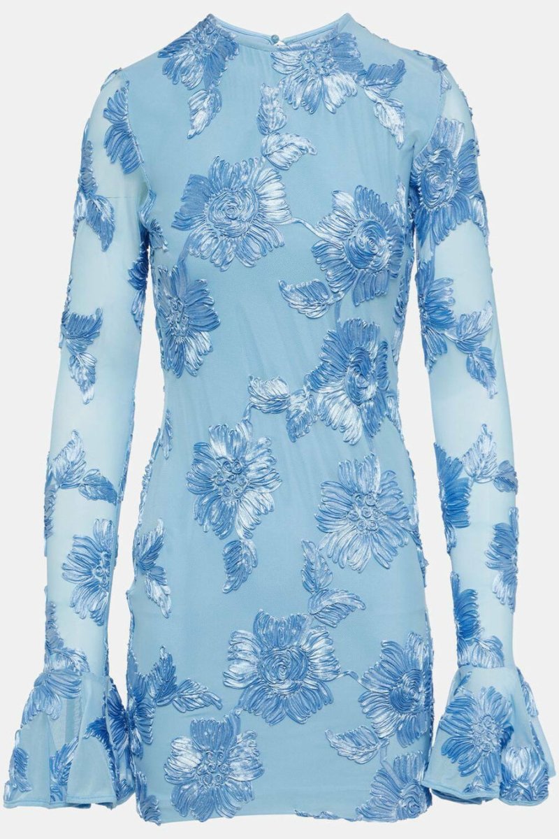 Norma Chic Backless Embroidered Mesh Mini Dress Silhouette Collection - View 8