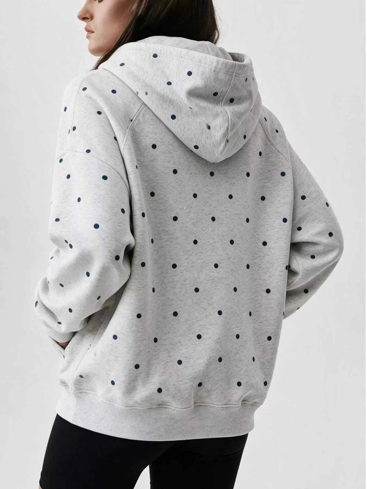 Polka Dot Raglan Sleeve Hoodie