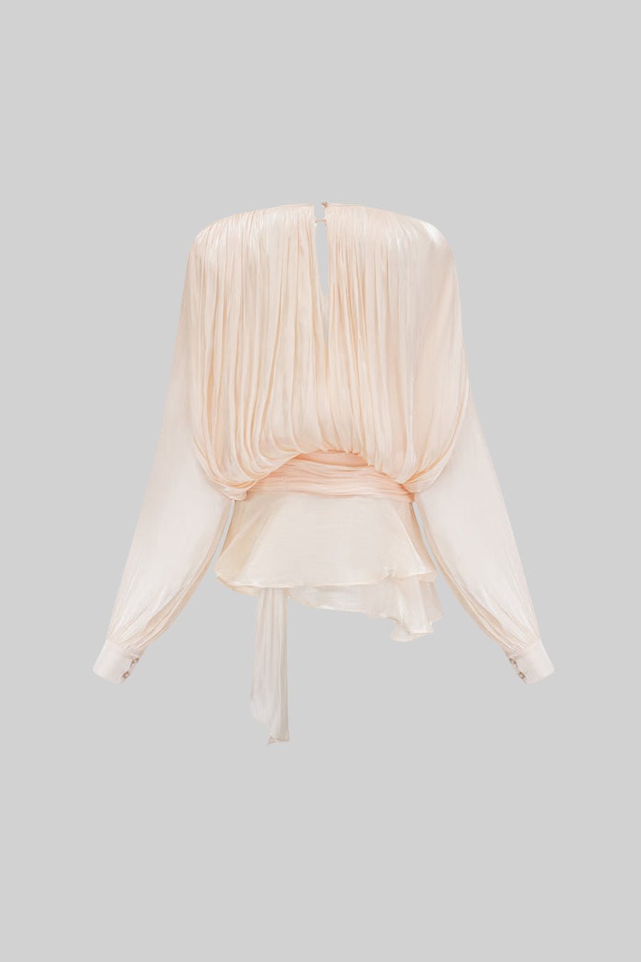 Ruffled Long Sleeved Mini Dress With Flowing Silhouette - Apricot - View 10