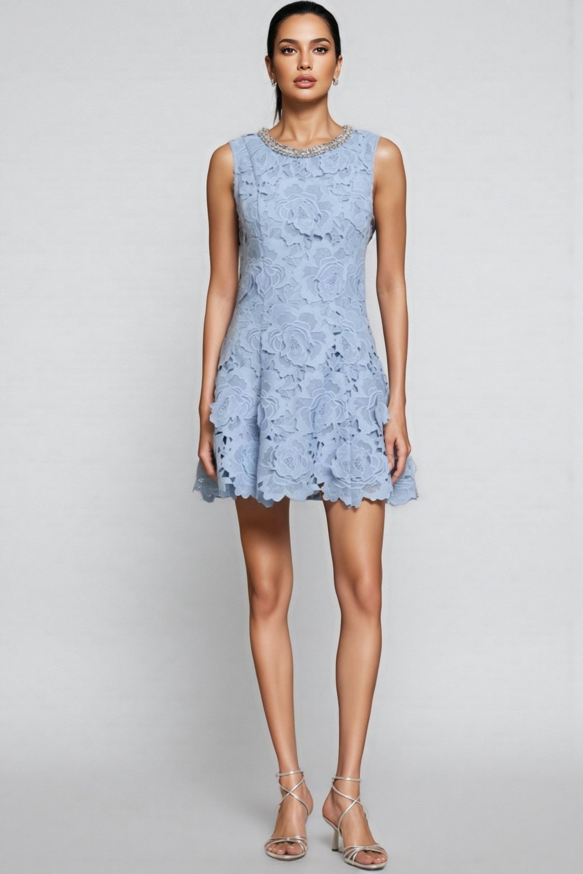 Lace Floral Mini Dress