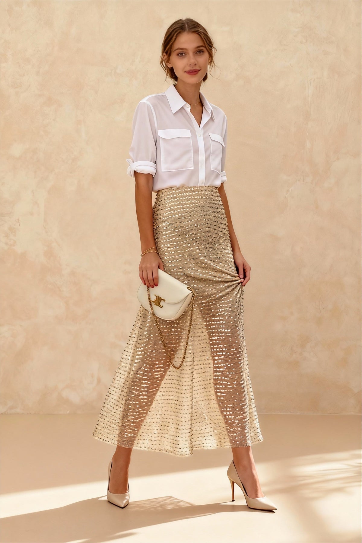 Sequins High-Waisted Maxi Skirt