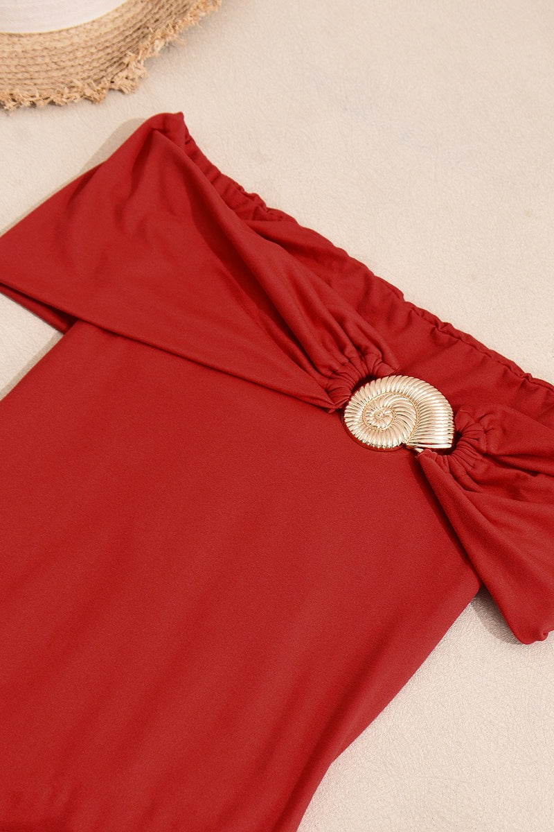 Backless Off-the-Shoulder Bodycon Dress
