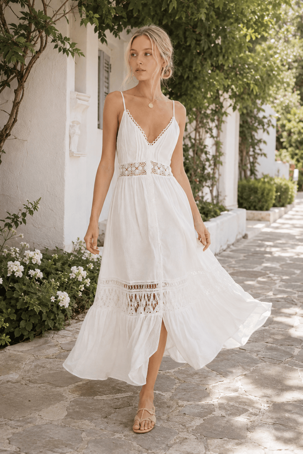 Lace Sheer Mesh Dress