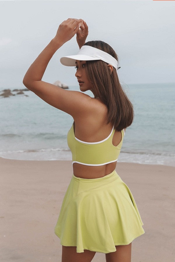 One Piece Mock Shorts Activewear Set