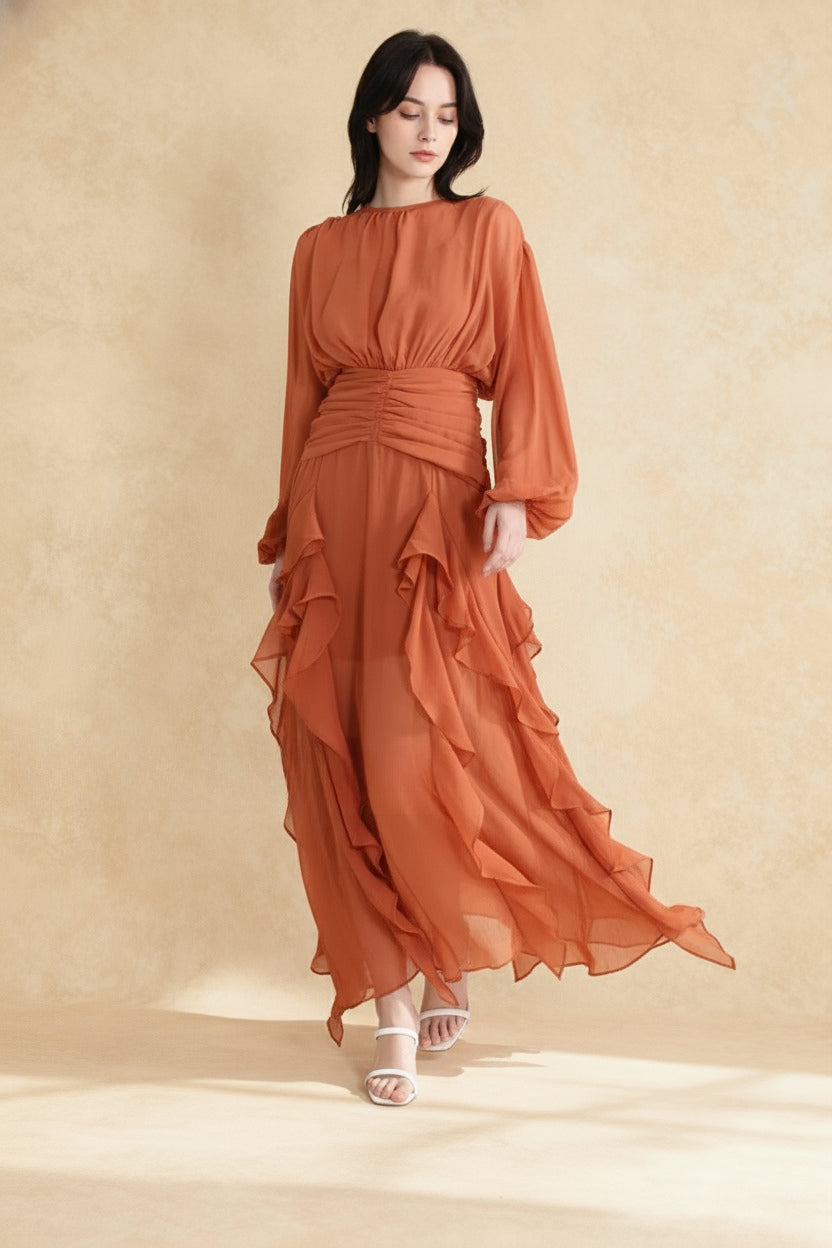 Leonie Ballon Sleeve Maxi Dress
