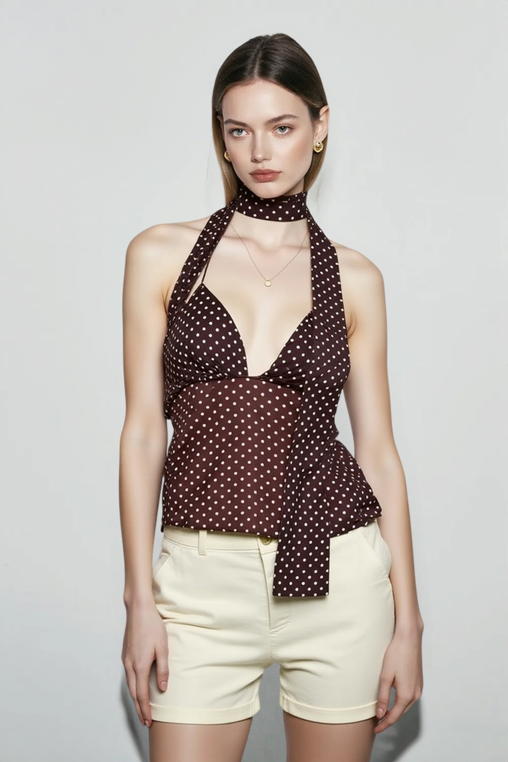 Open Back Dot Cami Top