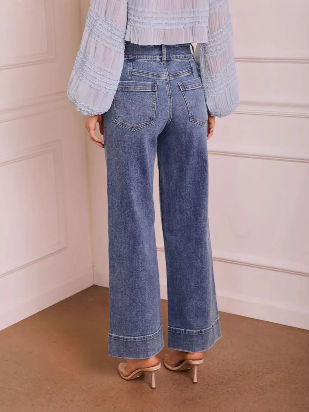 High Waist Wide Leg Denim Jeans 4