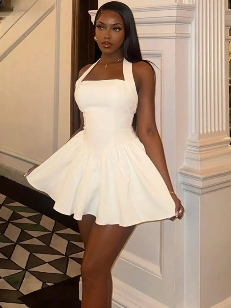 Halter Backless A-Line Mini Party Dress - View 2