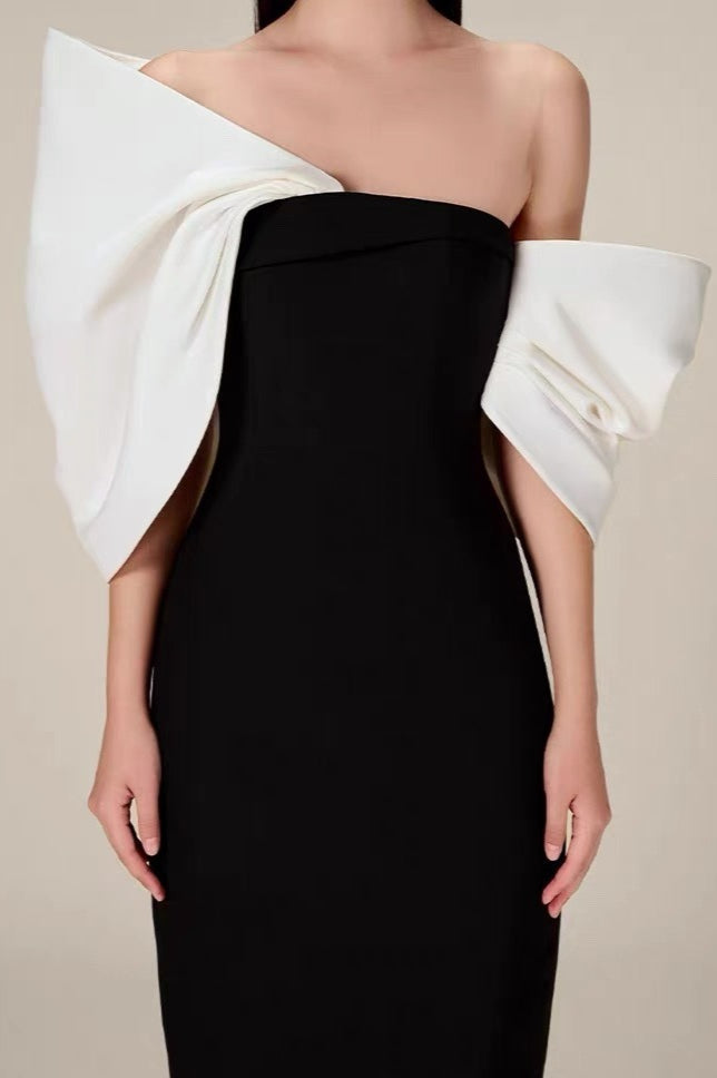 Oversized Bow High Waist Formal Dress
