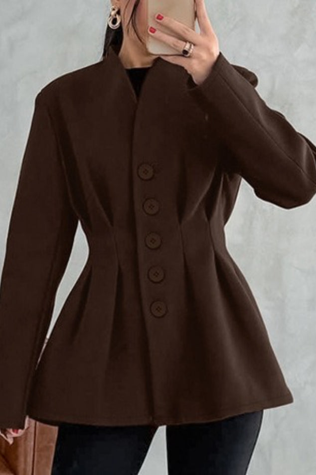 Tailored V-Neck Waist Defined Blazer