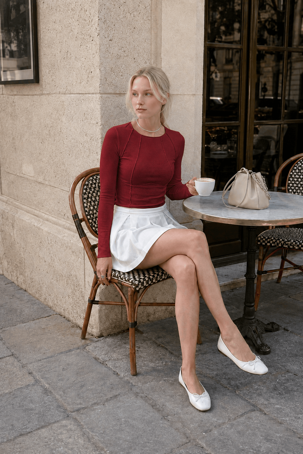 Piping Graceful Long Sleeve Top