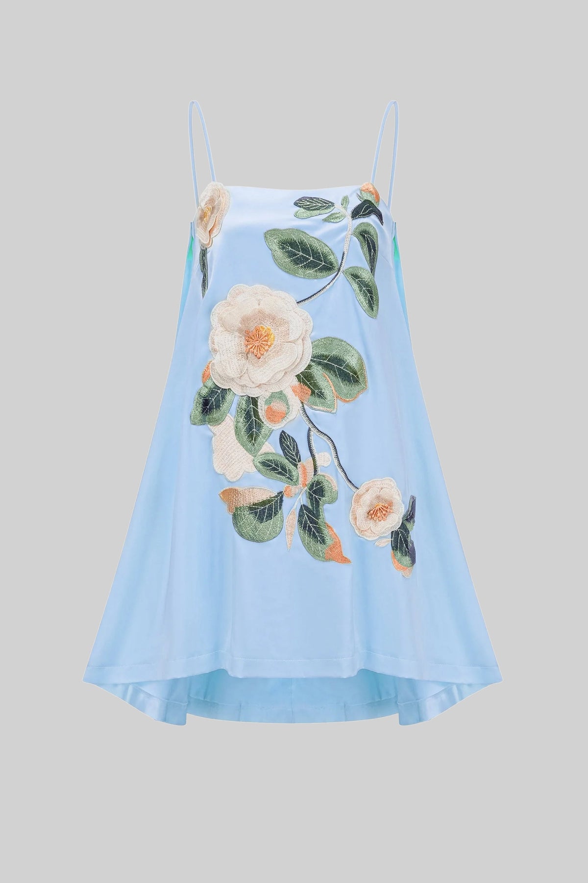 Spaghetti-Strap Mini Dress - Blue - View 3
