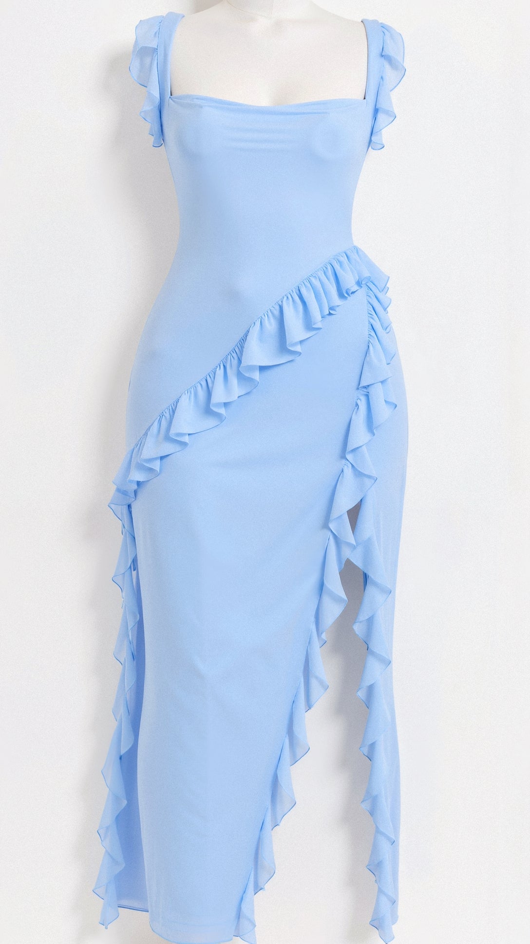 Floral Print Ruffle Maxi Dress - View 8