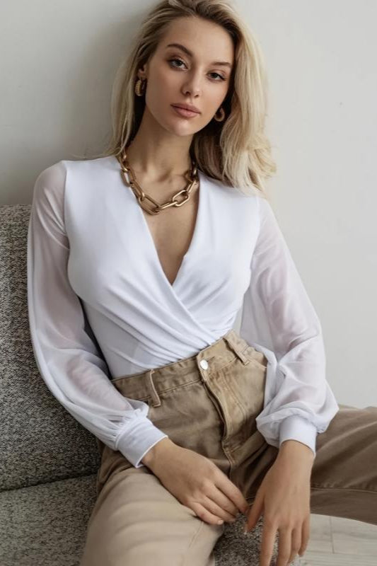 Slim Shaping Fashionable V Neck Bodysuit