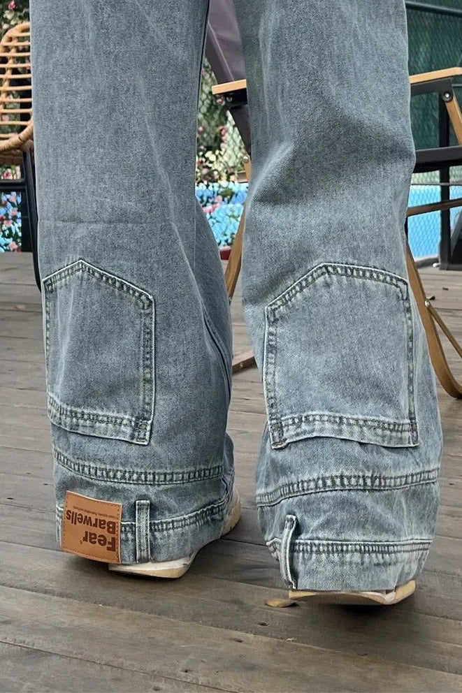 Loose Fit Reverse Pocket Jeans