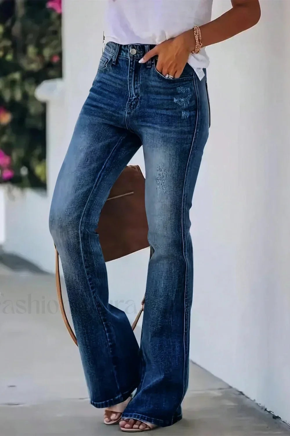 High-Waist Flared Denim Jeans